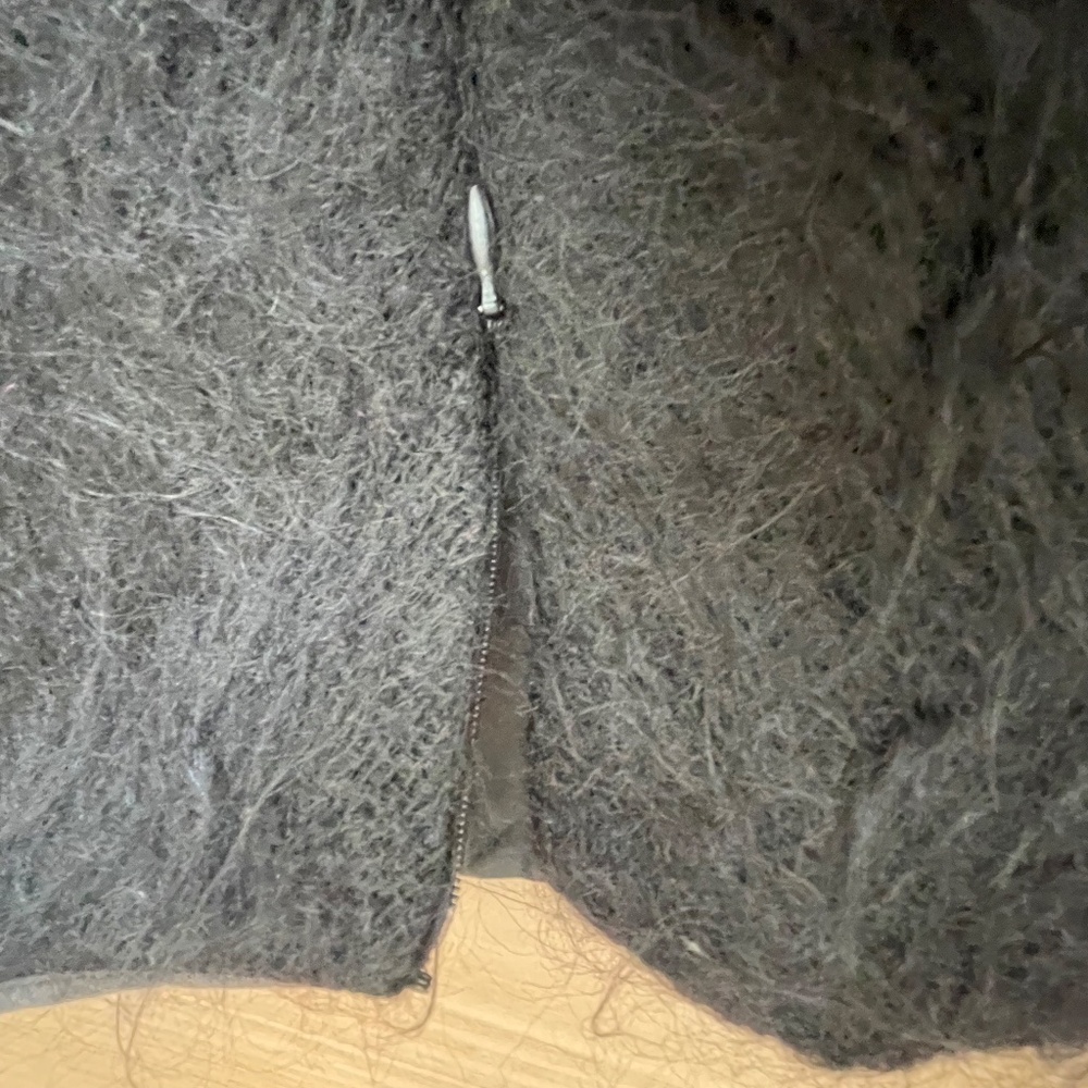 vintage Sybilla noche:  black mohair skirt with silk lining - Picture 5 of 13